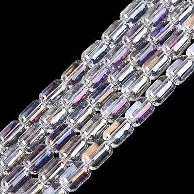 Electroplate Transparent Glass Beads Strands EGLA-Q132-03A-A01-1