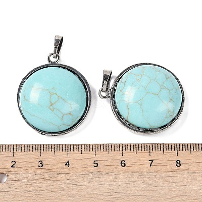 Synthetic Turquoise Tree of Life with Owl Pendants G-L524-15AS-03-1