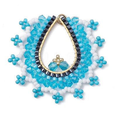 Glass Seed Beads Big Pendants PALLOY-MZ00410-02-1