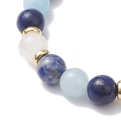 Natural Mixed Gemstone Round Beads Stretch Bracelets for Women BJEW-JB12631-07-1
