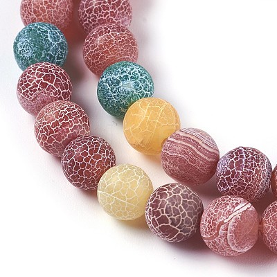 Natural Weathered Agate Beads Strands G-P414-A02-1