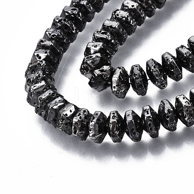 Electroplated Natural Lava Rock Beads Strands G-T114-66-1