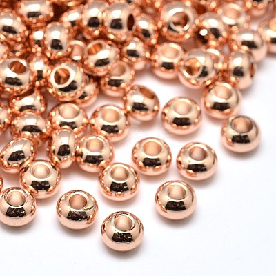 Brass Flat Round Spacer Beads KK-M085-18RG-NR-1