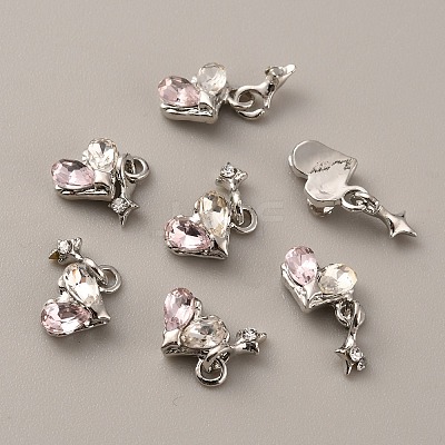 Heart with Star Zinc Alloy Rhinestone Cabochons FIND-WH0150-83P-1
