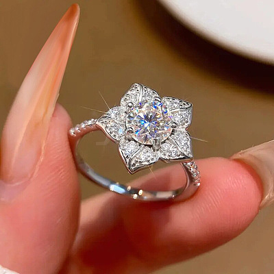 Brass Micro Pave Clear Cubic Zirconia Finger Rings WGB381F-01-1