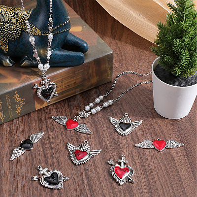 24Pcs 6 Styles Alloy Enamel Pendants ENAM-SC0005-03-1