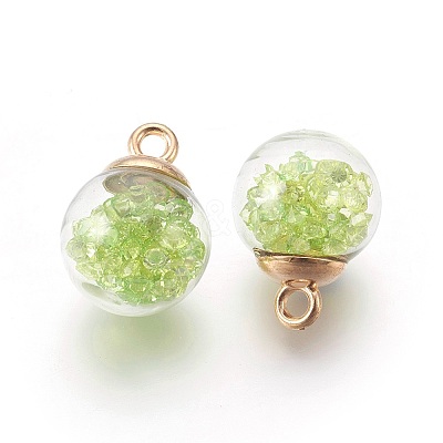 Transparent Glass Bottle Pendants LS-GLAA-L018-10-1