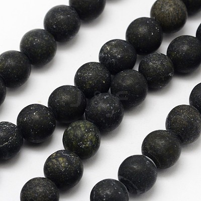 Natural Serpentine/Green Lace Stone Beads Strands G-D676-4mm-1