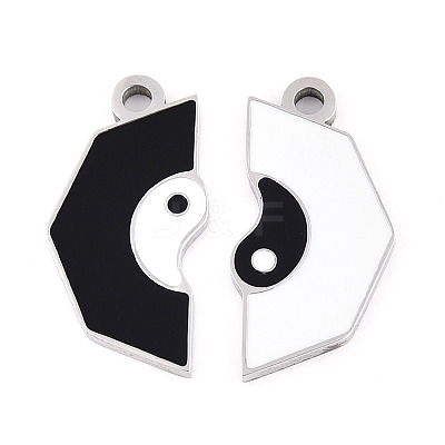 304 Stainless Steel Enamel Split Pendants STAS-T074-01P-1