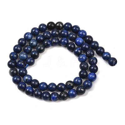 Dyed Natural Lapis Lazuli Round Beads Strands G-M169-6mm-05-1