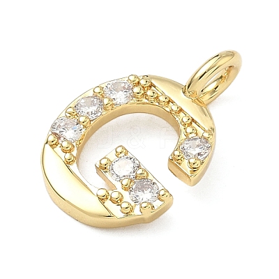 Brass Micro Pave Clear Cubic Zirconia Pendants KK-I476-01G-G-1