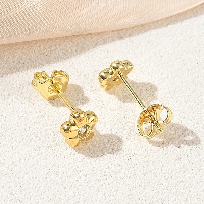 Brass Pave Cubic Zirconia Stud Earrings KK-CBA98BA-21G-1