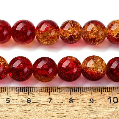 Spray Painted Crackle Glass Beads Strands CCG-Q002-12mm-10-1