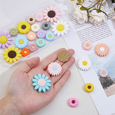 25Pcs 25 Styles Food Grade Eco-Friendly Silicone Focal Beads SIL-DC0001-74-1