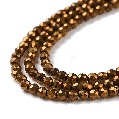 Electroplate Glass Beads Strands GLAA-H021-01A-FP01-1