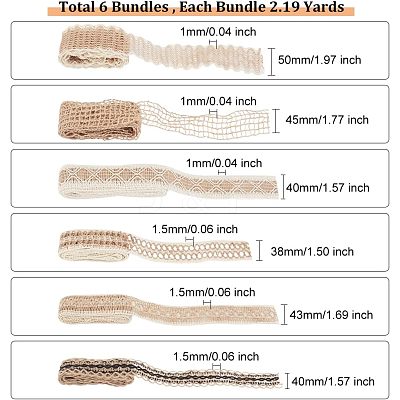 6 Bundles 6 Styles Burlap Ribbon OCOR-OC0001-18-1