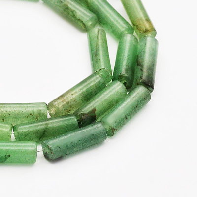 Column Natural Green Aventurine Beads Strands G-N0153-58-1