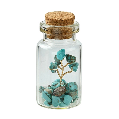 Transparent Glass Wishing Bottle Decoration AJEW-JD00011-02S-1