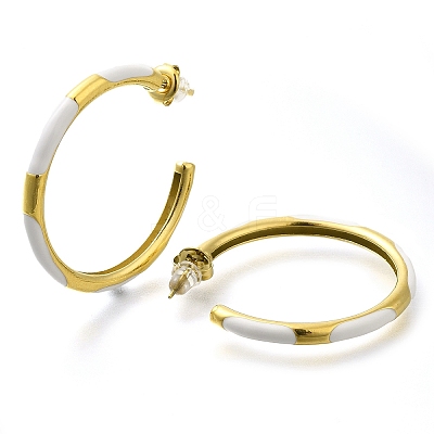 Ion Plating(IP) 304 Stainless Steel Enamel Stud Earrings EJEW-I316-06G-03-1