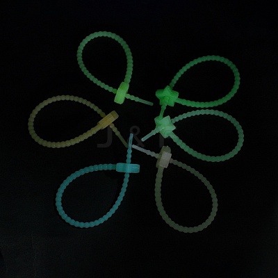 Luminous Silicone Cable Zip Ties AJEW-P104-01D-1