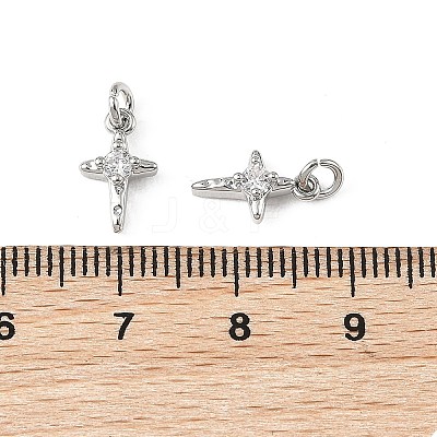 SHEGRACE Brass Micro Pave Clear Cubic Zirconia Pendants XGRQ2O696-453P-1