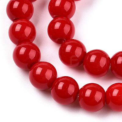 Opaque Solid Color Glass Beads Strands LS-GLAA-T032-P8mm-04-1