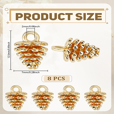 8Pcs Brass Charms KK-LP0004-18-1