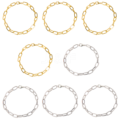 20Pcs 2 Colors Iron Cable Chain Bracelets for Women Men BJEW-SC0001-41-1