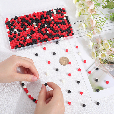 500Pcs Rubberized Style Imitated Silicone Acrylic Beads MACR-SP0001-07B-1