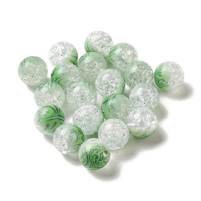 Duotone Spray Painted Crackle Acrylic Beads OACR-G029-02D-1