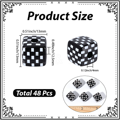 48Pcs Opaque Acrylic European Beads OACR-SC0002-84-1