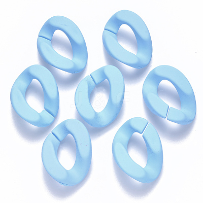 Opaque Spray Painted Acrylic Linking Rings OACR-S036-001B-I10-1