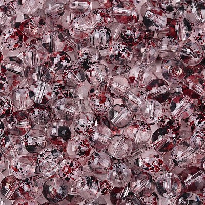 Baking Paint Transparent Glass Beads DGLA-T004-08A-1