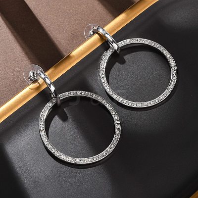 Alloy & Crystal Rhinestone Dangle Stud Earrings EJEW-G467-01P-01-1