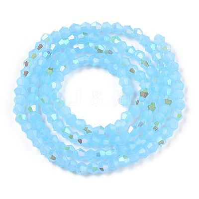 Imitation Jade Electroplate Glass Beads Strands LS-EGLA-A039-J2mm-L03-1