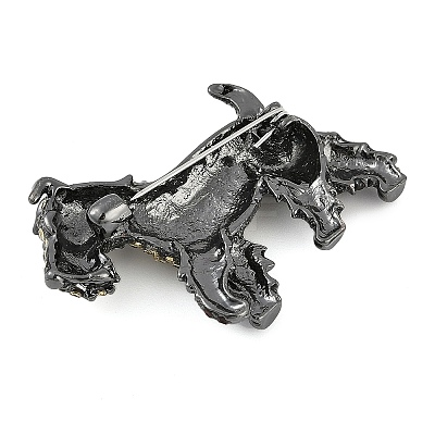 Dog Shape Rhinestone Brooches JEWB-S030-05-1