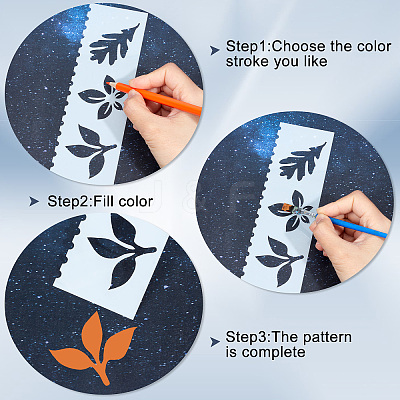 8Pcs 8 Styles PET Plastic Drawing Painting Stencils Templates AJEW-WH0165-26E-1