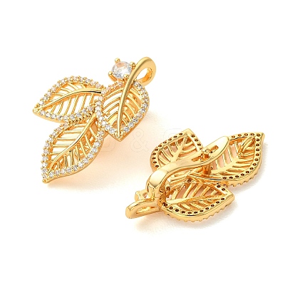 SHEGRACE Brass Micro Pave Clear Cubic Zirconi Twister Clasps XGRQ6B583-885G-1