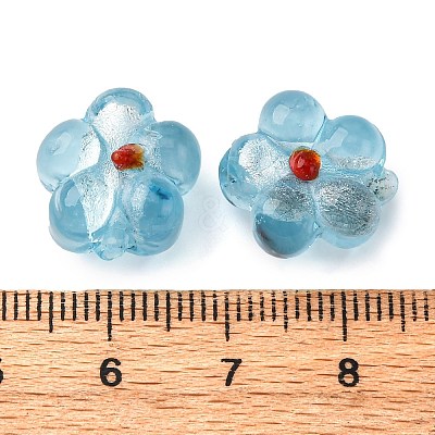 Handmade Silver Foil Glass Lampwork Beads FOIL-T001-02J-1