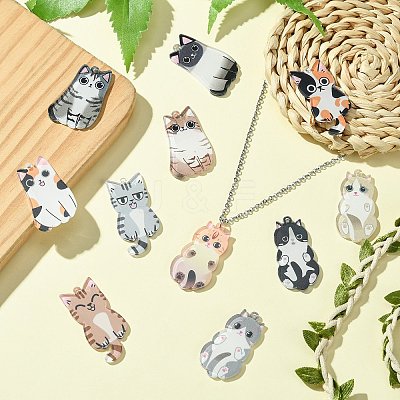 30Pcs 15 Styles Acrylic Pendants OACR-CJ0001-96-1