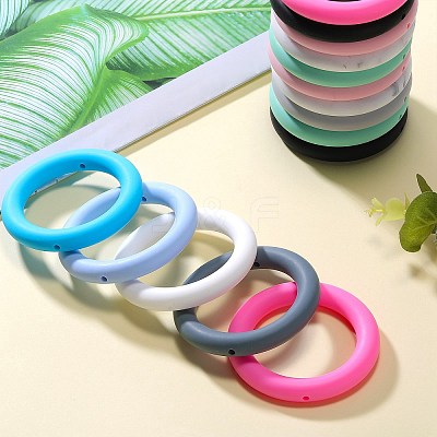 9Pcs Ring Food Grade Eco-Friendly Silicone Focal Beads JX895J-1