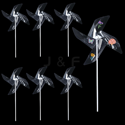 6Pcs DIY Craft PET Windmill DIY-CP0013-48A-1