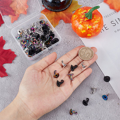 60Pcs 3 Style Rainbow Color Alloy Pendants FIND-SC0004-19-1