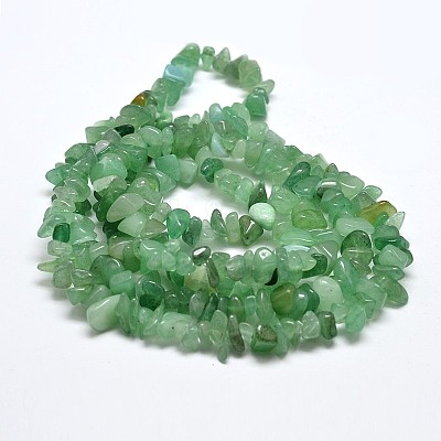 Chip Natural Green Aventurine Beads Strands X-G-N0134-10A-1