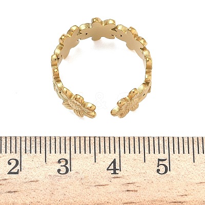Adjustable 304 Stainless Steel Cuff Open Rings for Women RJEW-Z122-03G-04-1