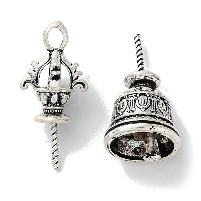 Tibetan Style Rack Plating Brass Pendnats KK-M284-02AS-1