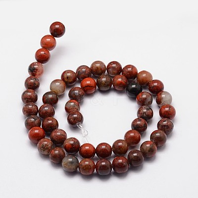 Natural Brecciated Jasper Beads Strands X-G-N0182-01-8mm-1
