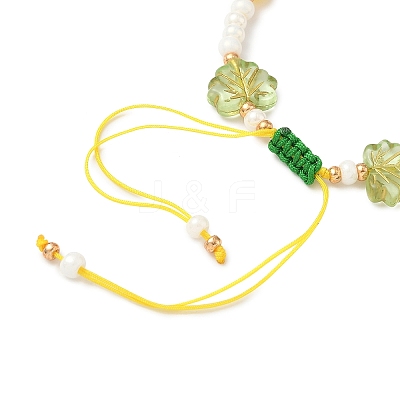 Glass Seed Beads & Lampwork Beads Braided Bead Bracelets for Women BJEW-MZ00212-01-1