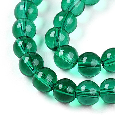 Baking Paint Transparent Glass Beads Strands DGLA-N006-8mm-09-1
