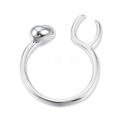 Brass Open Cuff Ring Cadmium Free & Nickel Free & Lead Free RJEW-N039-04P-1